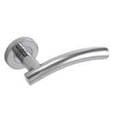 34405 Frisco Eclipse Arched Lever on Rose Set Fire Rated 19mm Polished Stainless Steel
