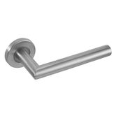 34408 Frisco Eclipse Mitred Lever on Rose Fire Rated 19mm Satin Stainless Steel