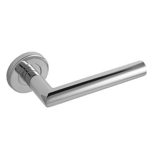 34409 Frisco Eclipse Mitred Lever on Rose Fire Rated 19mm Polished Stainless steel