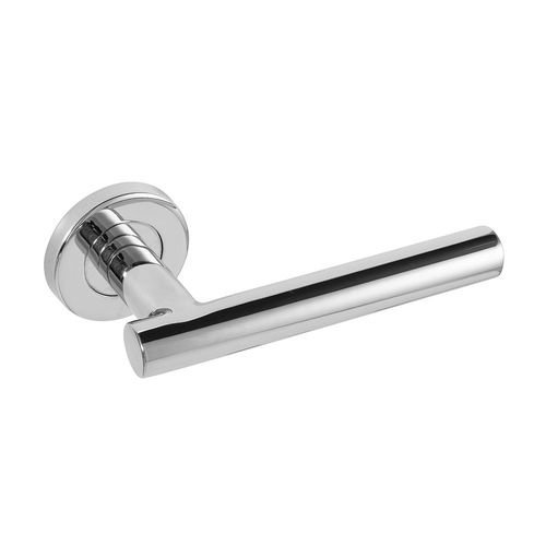 34435 Frisco Eclipse Straight T Bar Lever on Rose Set Fire Rated 19mm Polished Stainless Steel