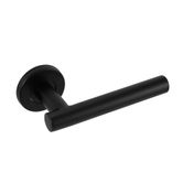 34903 Frisco Eclipse T Bar Lever on Rose Set Fire Rated 19mm Black Stainless Steel