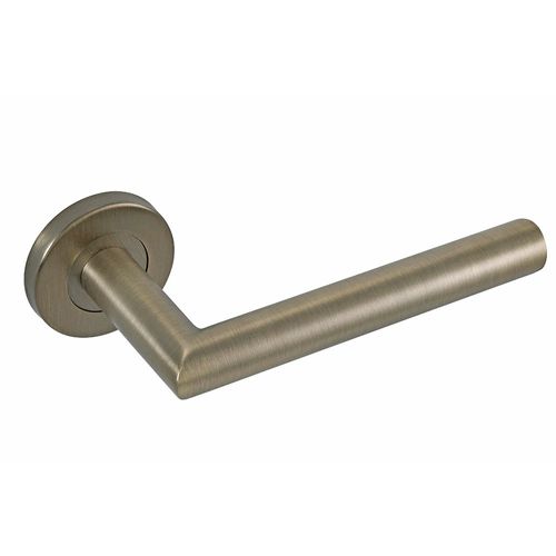 34906 Frisco Eclipse Mitred Lever on Rose Fire Rated 19mm Matt Antique Brass