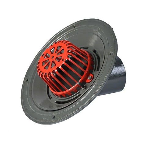 aco rainwater roof outlet 45dg screw with dome grate