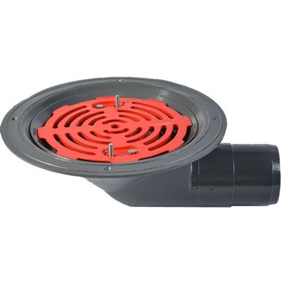aco rainwater roof outlet 90dg spigot with flat grate