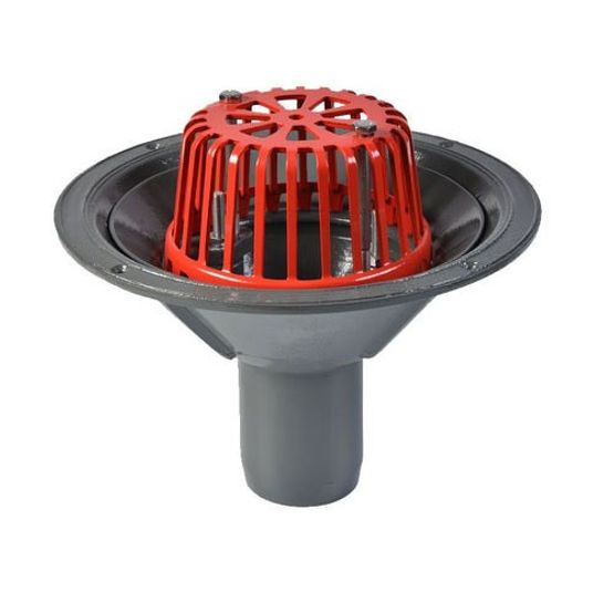 aco rainwater roof outlet vertical spigot with dome grate