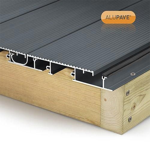 alupave fireproof flat roof decking board in grey