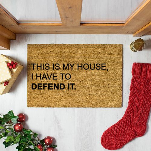 artsy xmas my house floor doormat