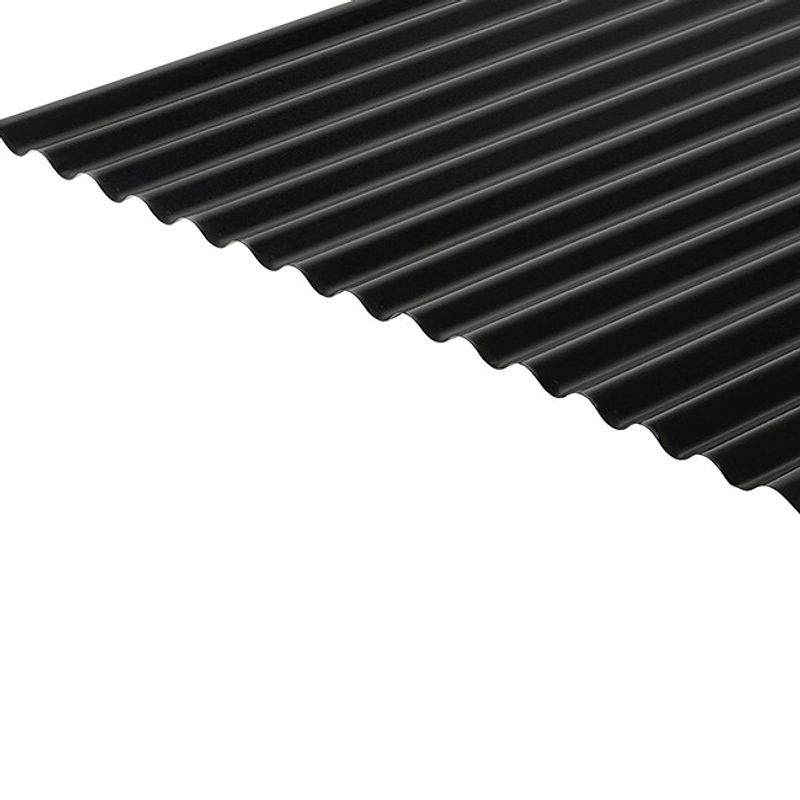 Cladco Corrugated 13/3 Profile 0.7mm PVC Plastisol Coated Roof Sheet - Anthracite RAL7016