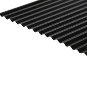 Cladco Corrugated 13/3 Profile 0.7mm PVC Plastisol Coated Roof Sheet - Black BS00E53