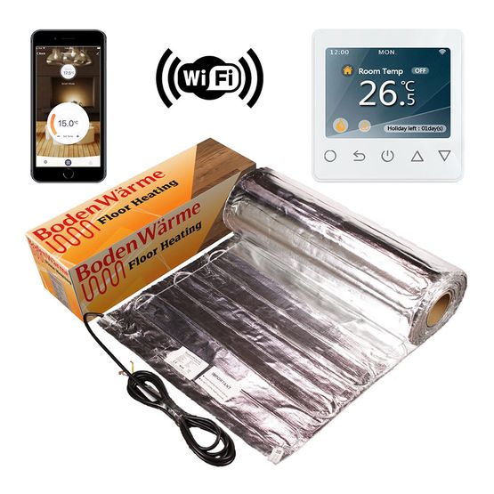 BodenWarme_Under_Laminate_Heating_Mat_Wifi_White_Thermostat_Thermostat