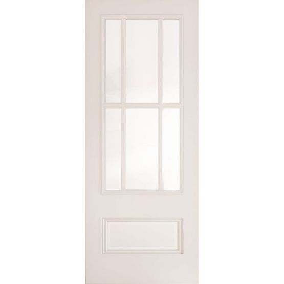 canterbury glazed white primed internal door