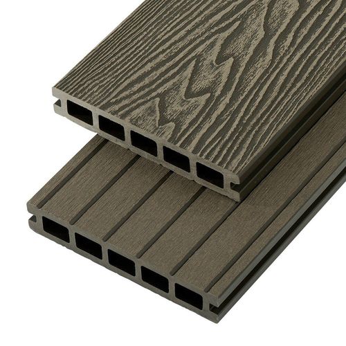 Cladco Woodgrain Hollow Composite Decking Board 4m - Olive Green