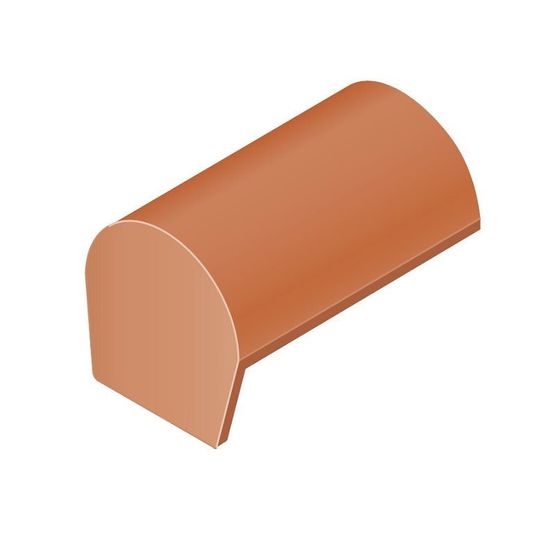 clay half round ridge with block end