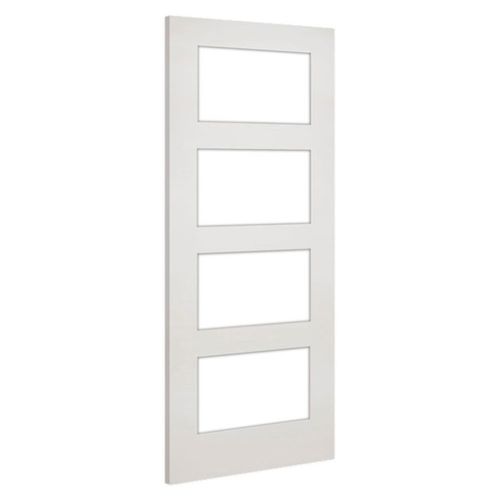 deanta coventry white primed clear glazed door angle