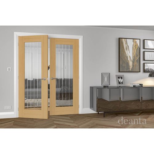 deanta ely 1l glazed full oak doors living room lifestyle