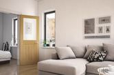deanta ely 1l half glazed oak door living room lifestyle