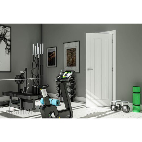 deanta ely white primed door home gym lifestyle