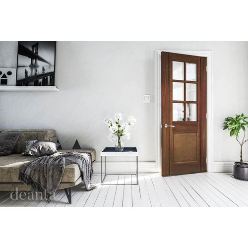 deanta kensington glazed walnut door living room lifestyle