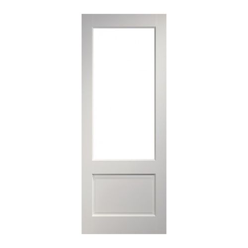 Deanta Madison Shaker White Primed Bevelled Glazed Internal Door flat