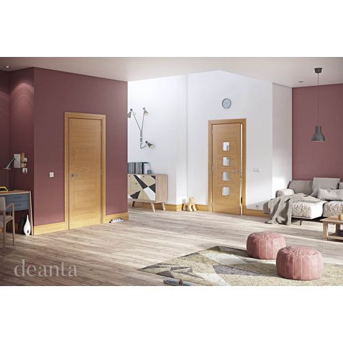 deanta pamplona glazed solid oak door living room lifestyle