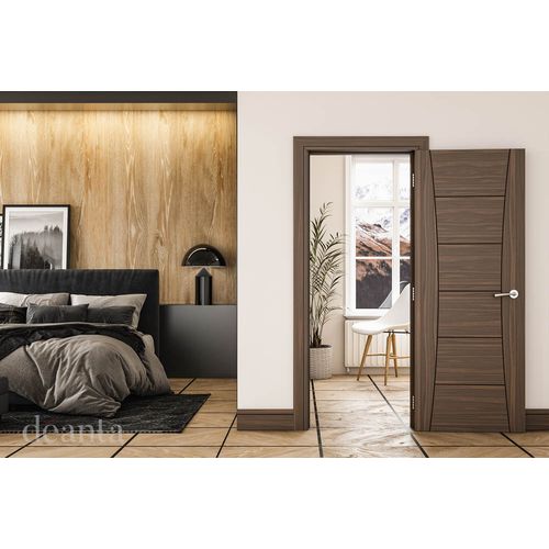 deanta pamplona walnut door bedroom lifestyle