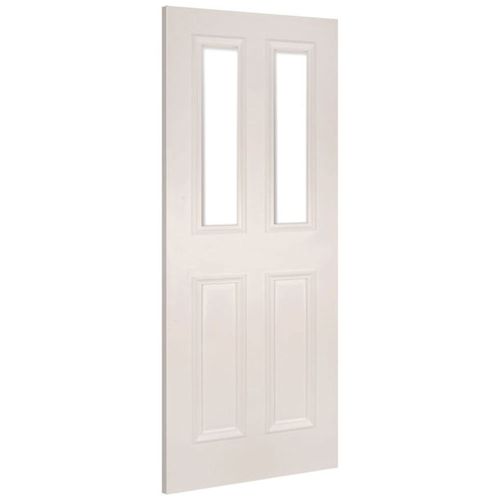 deanta rochester white primed glazed door angle