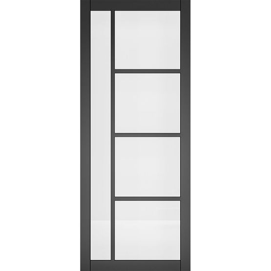 deanta urban brixton black clear glazed internal door