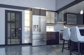 deanta urban brixton black tinted glazed internal door kitchen lifestyle