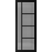 Deanta Brixton Urban Industrial Fully Finished Black Glazed Internal Door