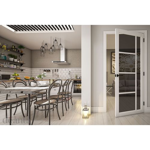 deanta urban brixton white tinted glazed internal door kitchen lifestyle