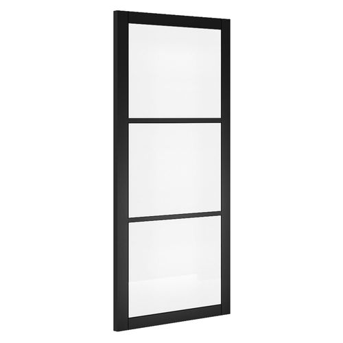 deanta urban camden black clear glazed internal door angle