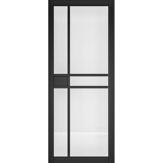 deanta urban dalston black clear glazed internal door