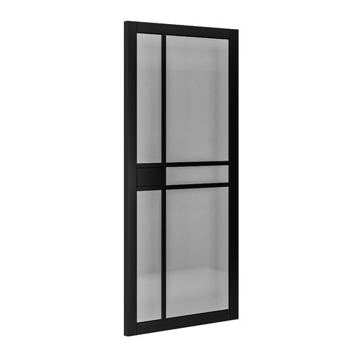 deanta urban dalston black tinted glazed internal door angle