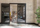deanta urban dalston black tinted glazed internal door home office lifestyle