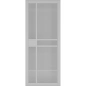 Deanta Dalston Urban Industrial White Primed Clear Glazed Internal Door 