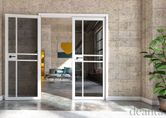 deanta urban dalston white tinted glazed internal door living room lifestyle