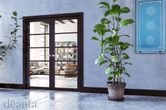 deanta urban shoreditch black clear glazed internal door living room lifestyle
