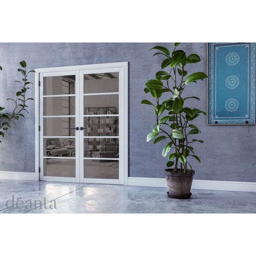 deanta urban shoreditch white tinted glazed internal door living room lifestyle