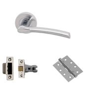 XL Joinery Drava Polished/Satin Chrome Fire Door Handle Pack