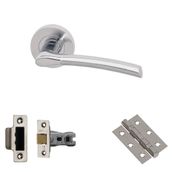XL Joinery Drava Polished/Satin Chrome Latch Door Handle Pack