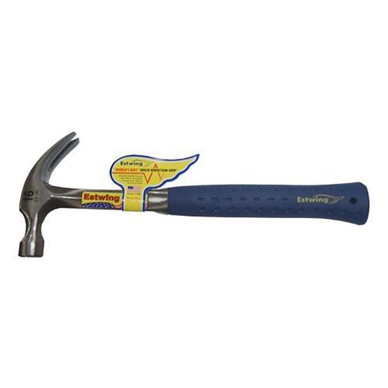 estwing 16oz curved claw hammer with shock reduction nylon vinyl grip 16932