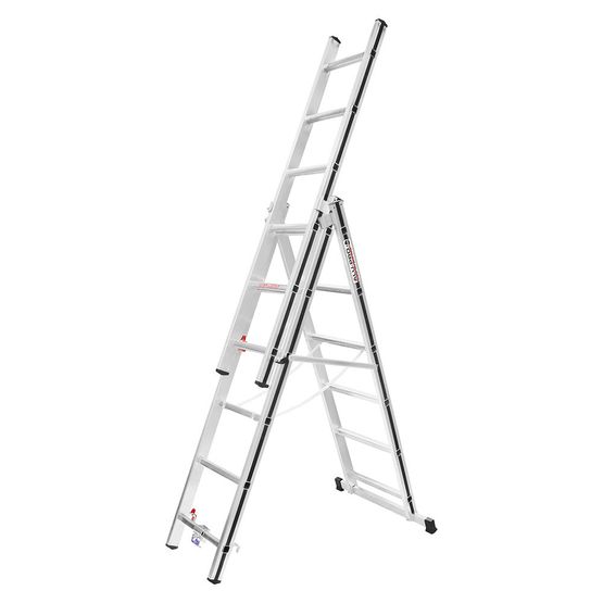 Hymer AluPro 3 Section Black Line Fixed Stabiliser Bar Combination Ladder 1.75m 3.71m