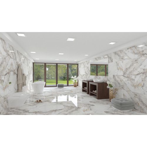 Invisible Marble Polished Porcelain Wall Floor Tile situ