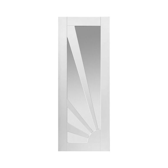 JB Kind Aurora Contemporary White Primed Glazed with Etched Glazing Internal Door