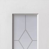 jb kind canterbury grained white primed 2 light etched glazed door close up