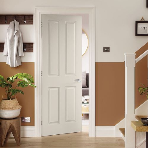 jb kind canterbury grained white primed panelled door living room lifestyle