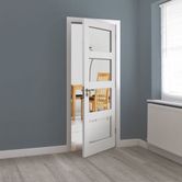 jb kind cayman white primed 4l glazed internal door denim walls lifestyle