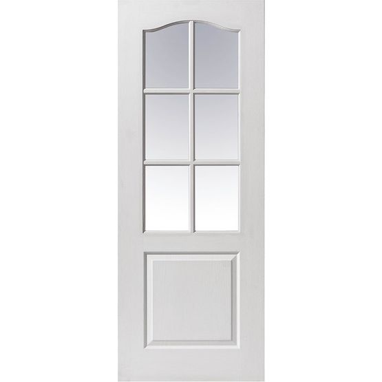 jb kind classique white primed internal 6 light clear glazed door