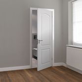 jb kind classique white primed internal panelled door walnut floor lifestyle