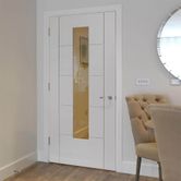 jb kind emral white primed 1l glazed internal door dining room lifestyle